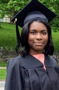 Alica Boleware. She is a black woman in a graduation cap and gown.