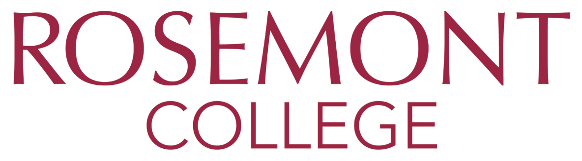 Rosemont College 2023 logo with a transparent background. Rosemont College is a Forbes rated best online college, and a best Main Line college.